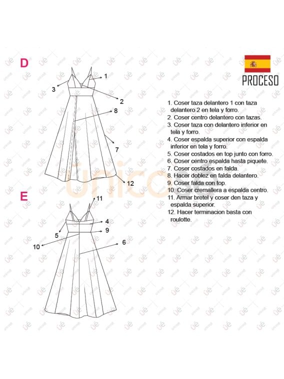 MOLDE VESTIDO LARGO MUJER 2210
