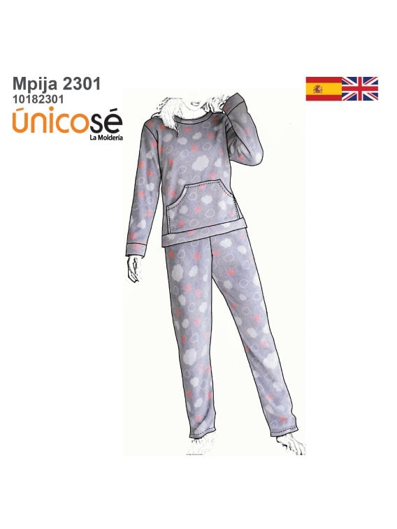 Molderia imprimible Pantalón pijama largo - Moldes en casa