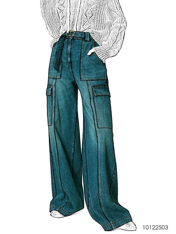 MOLDE PANTALON CARGO MUJER 2503