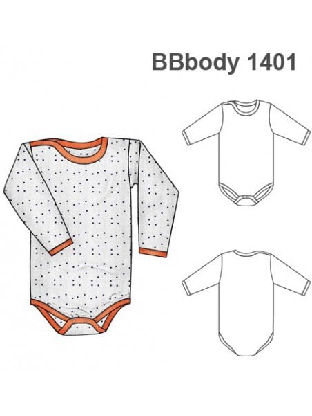 Patrón de Body para bebé de manga larga